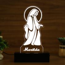 Luminária Abajur Santa Maria Minimalista LED Branco Luminária Abajur Santa Maria Minimalista LED Branco