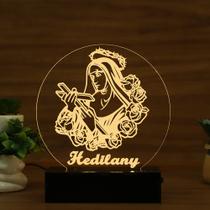 Luminária Abajur Santa Rita de Cássia LED Amarelo