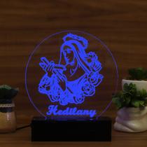 Luminária Abajur Santa Rita de Cássia LED Azul