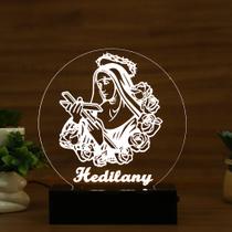 Luminária Abajur Santa Rita de Cássia LED Branco