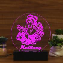 Luminária Abajur Santa Rita de Cássia LED Rosa