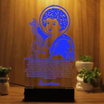 Luminária Abajur São João batista LED Azul Luminária Abajur São João batista LED Azul