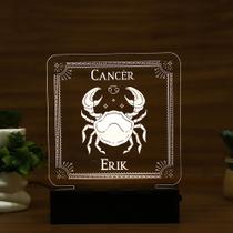 Luminária Abajur Signo Câncer LED Branco Luminária Abajur Signo Câncer LED Branco