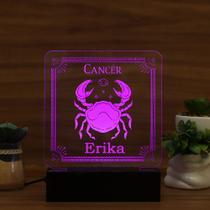 Luminária Abajur Signo Câncer LED Rosa Luminária Abajur Signo Câncer LED Rosa