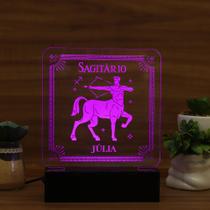 Luminária Abajur Signo Sagitário LED Rosa