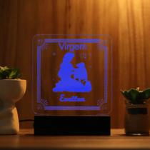 Luminária Abajur Signo Virgem LED Azul