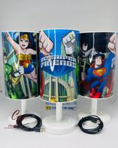 Luminária Abajur Super Friends: DC Comics