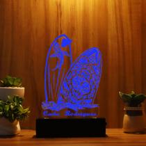 Luminária Abajur Surf LED Azul