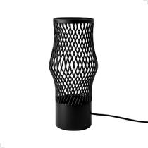 Luminária Abajur Tarim Aramado Curvo Metal Vazado Preto 1XGu10 Moderno Bivolt Luminária Abajur Tarim Aramado Curvo Metal Vazado Preto 1XGu10 Moderno Bivolt