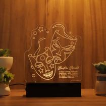 Luminária Abajur Teatro LED Amarelo Luminária Abajur Teatro LED Amarelo