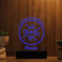 Luminária Abajur Ti-Sistemas da Informação LED Azul