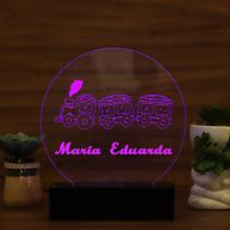 Luminária Abajur Trenzinho LED Rosa