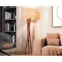 Luminária Abajur Tripé De Chão Paris Retrô Moderna Bivolt - Palha Luminária Abajur Tripé De Chão Paris Retrô Moderna Bivolt - Palha