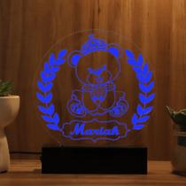 Luminária Abajur Ursinha Menina LED Azul Luminária Abajur Ursinha Menina LED Azul