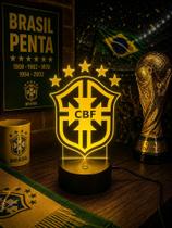 Luminária Acrílica Led 3d Brasil Futebol Copa Do Mundo