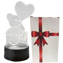 Luminária Acrílico 2D Transparente Urso Love 2 Iluminação
