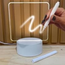 Luminária Acrílico 3D - Efeito Óptico - Base Plástico ABS - 13,2x10,3cm
