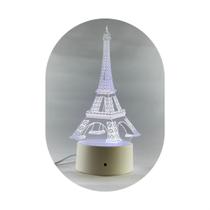 Luminária Acrílico Led Rgb Touch torre eiffel Abajur Decoração