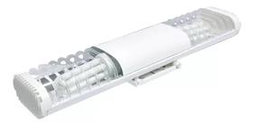 Luminaria aletada compacta p/ 2 lamp. aço branco Luminaria aletada compacta p/ 2 lamp. aço branco