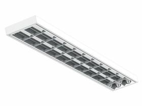 Luminária Aletada T8 2x20W Sobrepor Led 6500K Branca Glight