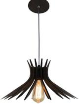 Luminária Alexandrita Madeira Teto Lustre Pendente