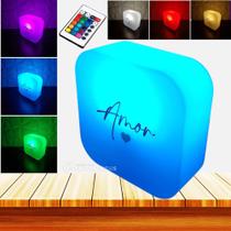 Luminária Amor Formato Box RGBW Controle Remoto Para Decorar e Iluminar 10010896