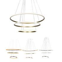 Luminaria Aneis 3 em 1 Lustre Pendente Ajustavel Regulavel Perfil Infinito Led Comercial Residencial Quarto Sala de Jantar Moderno Iluminaçao