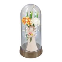 Luminária Anjo Encantado Base Ouro Envelhecido