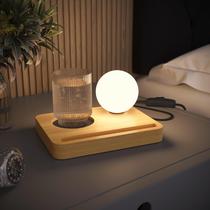 Luminária Apus De Mesa 14cm x 18cm C/Globo De Vidro e Porta Copos Ofertamo Madeira Natural Luminária Apus De Mesa 14cm x 18cm C/Globo De Vidro e Porta Copos Ofertamo Madeira Natural