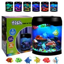 Luminária Aquário Peixe Brilhante Toycol com 6 Cores de LED