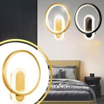 Luminária Arandela 24 Watts Duplo LED 23,5cm Círculo Parede Gimpo KJBD-016