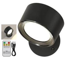 Luminaria Arandela 3 Tons LED USB Bateria Recarregavel Controle Remoto Quarto Sala Mesa Cabeceira Parede Iluminaçao Luminaria Arandela 3 Tons LED USB Bateria Recarregavel Controle Remoto Quarto Sala Mesa Cabeceira Parede Iluminaçao