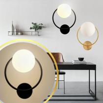Luminária Arandela 35Cm Jabuticaba Circular Anel Globo Vidro