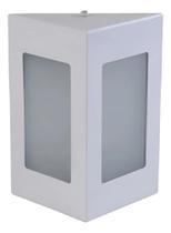 Luminária Arandela Branca Triangular 2 Vidros 1 Lamp. - Juni
