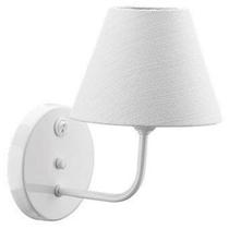 Luminária Arandela Cúpula Tecido Branca Bivolt 22x17x27cm de Parede Quarto Dital Luminária Arandela Cúpula Tecido Branca Bivolt 22x17x27cm de Parede Quarto Dital