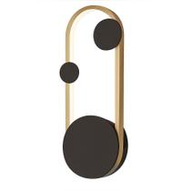 Luminária Arandela de Efeito Parede LED Interna Luz Indireta Eclipse Lua Dourada Preta 6500K 4000K 3000K