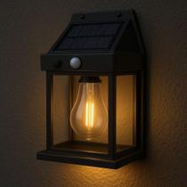 Luminária Arandela de parede Com Sensor De Presença energia solar RF