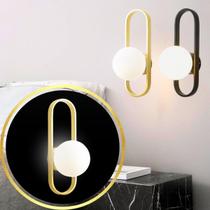 Luminária Arandela Jabuticaba 35cm Metal Globo Vidro Gimpo KJBD-453