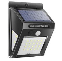 Luminária Arandela Jardim Casa com Sensor De Presença Movimento Energia Solar