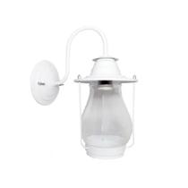 Luminária Arandela Lampião Tupã com vidro Transparente Branca