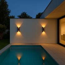 Luminaria Arandela Led Externa Moderna Luz Amarela 3000k