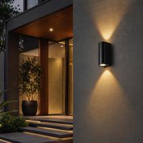 Luminária Arandela LED Lisa Externa com 2 Fachos para 2 Lâmpadas Mr16 Gu10 Basic Moderna Preto Bivolt Luminária Arandela LED Lisa Externa com 2 Fachos para 2 Lâmpadas Mr16 Gu10 Basic Moderna Preto Bivolt