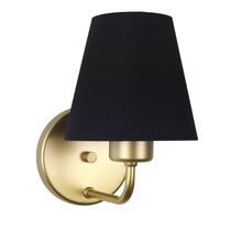 Luminária Arandela Parede Dourada Cúpula de Tecido