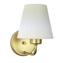 Luminária Arandela Parede Dourada Cúpula de Tecido