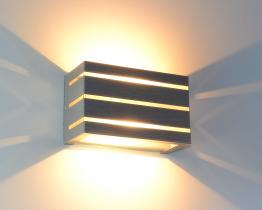 Luminária Arandela Parede/Muro com 2 Focos e 3 Frisos Interna/Externa G9 - 6209 - Branco Texturizado