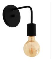 Luminária Arandela Preto Retro 1 Lamp. - Juni