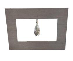 Luminária Arandela Quadrado Madeira Com Cristal 1 Lamp. - Interlux