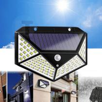 Luminária Arandela Solar 100 Leds Sensor de Presença Prova D'Agua