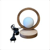 Luminária Arc Wood De Mesa Com Globo de Vidro 18cm X 16cm Ofertamo