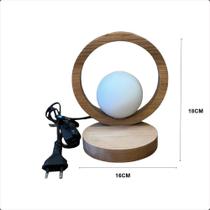 Luminária Arc Wood De Mesa Com Globo de Vidro 18cm X 16cm Ofertamo